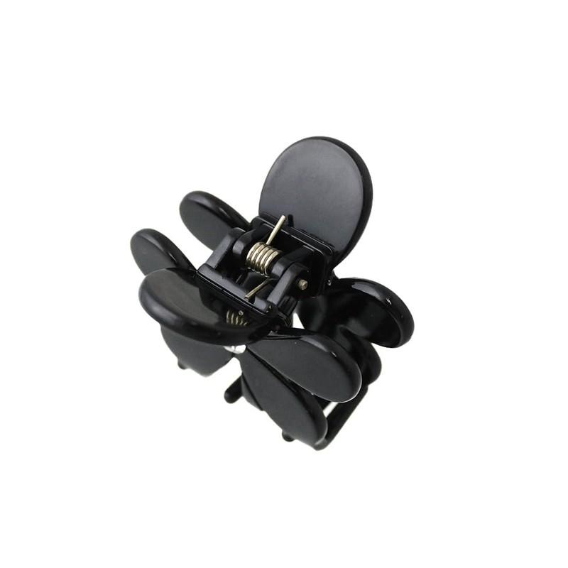 VingTAINE H7801-BK- Hair Claw Black and White Flower Hair Clip,