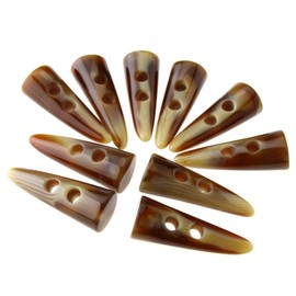 Ototec Cream 10 x 50mm Faux Horn Toggle Buttons for Coats Jackets