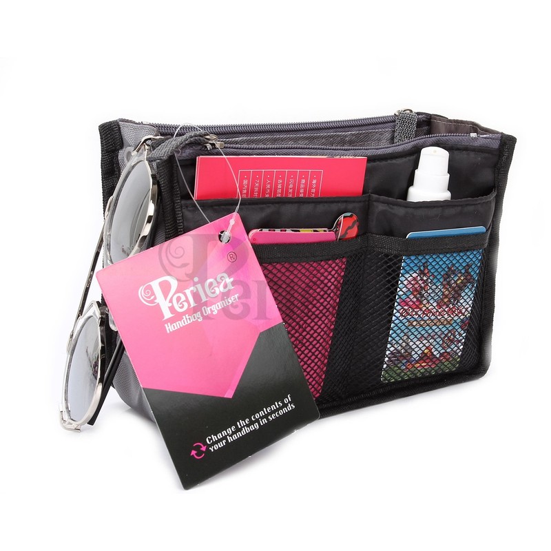 Periea Chelsy Handbag Organiser Insert (Black, Small)