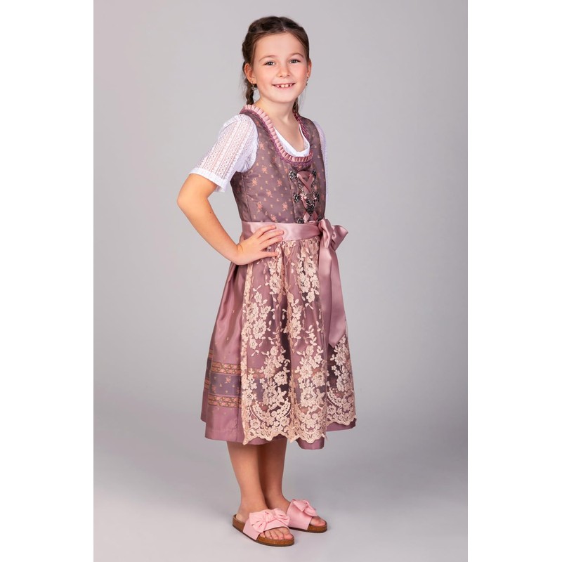 Edelnice Trachtenmode Madeleine Children's Dirndl 3-Piece Set Including Blouse, Apron