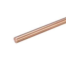 sourcing map 6mm Diameter 200mm Length Solid Copper Round Rod Lathe Bar Stock for DIY Craft CNC Cutting