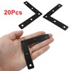 Augiimor 20Pcs Black L Shape Flat Corner Brace 3.15" x