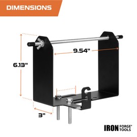 Iron Forge Tools Weedeater Rack String Trimmer Line Holder - Built in Spool Line Cutter, Commercial Weed Wacker Holder String Mount for Lawn Care, Supports 3 & 5 LB Spools - for Open Trailers