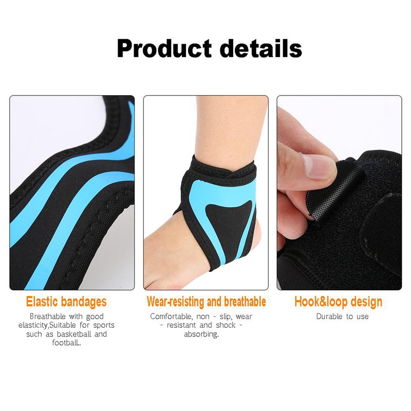 Ankle Support Brace Protector Adjustable Foot Achilles Strap Bandage Blue