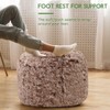 HIGOGOGO Round Stuffed Pouf Ottoman, Long Faux Fur Poufs with