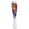MeMoi Graffiti Heart Girls Cotton Blend Knee High Socks White