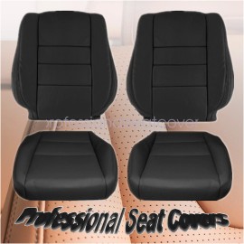 Honda For 2008-2012 Honda Accord 4-Door Driver & Passenger Leather Seat Cover Black