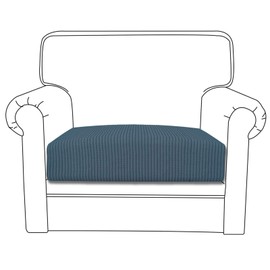 Easy-Going Stretch Chair Cushion Cover Sofa Cushion Furniture Protector Sofa Seat Sofa Slipcover Sofa Cover Soft Flexibility with Elastic Bottom(Chair Cushion, Bluestone)