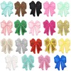 19PCS Glitter Bow Iron on Patches, 19 Colors Shiny Glitter