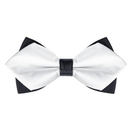[Allegra K] Men's Solid Pre-tied Bow Tie Weeding Party Bow Tie, Silver