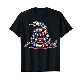 Gadsden Flag Don't Rattlesnake Tread American USA Flag Stars T-Shirt