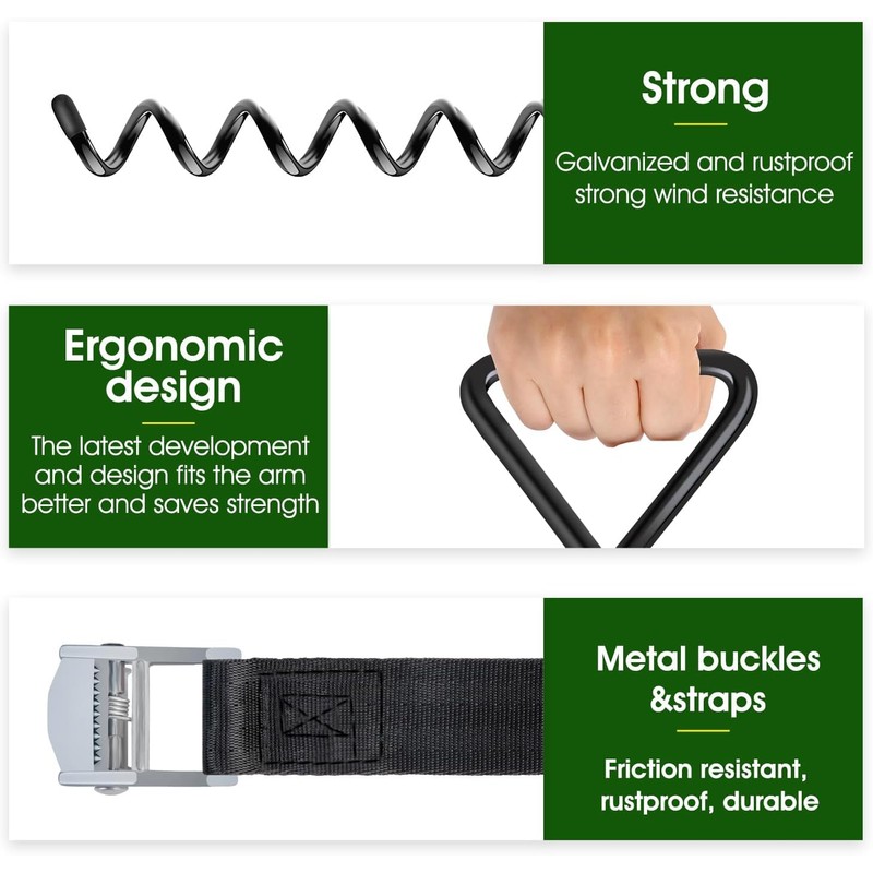 Trampoline Stakes Ground Anchors Screw in, Trampoline Anchors with Strong