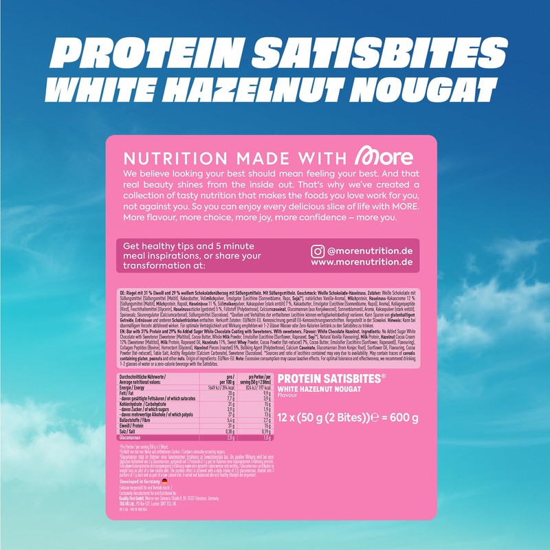MORE Protein Satisbites, 12 x 2 x 25 g, White