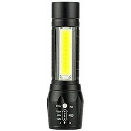 Hobimtek Taktikal Fener Led USB Ultra Güçlü Mini Boy Şarjlı El Feneri, Siyah