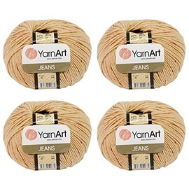 4 Skeins YarnArt Jeans 55% Cotton 45% Acrylic Yarn Blend Thread Crochet Hand Knitting Art Lot of 4skn 200 gr 696 yds (7-Flesh)