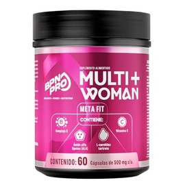 BPN PRO Multi+ Woman | Multivitamínico para Mujer 60 Cápsulas | 21 Activos: Complejo B Completo, L-Carnitina, Maca, Té Verde, Cúrcuma y Vinagre de Man