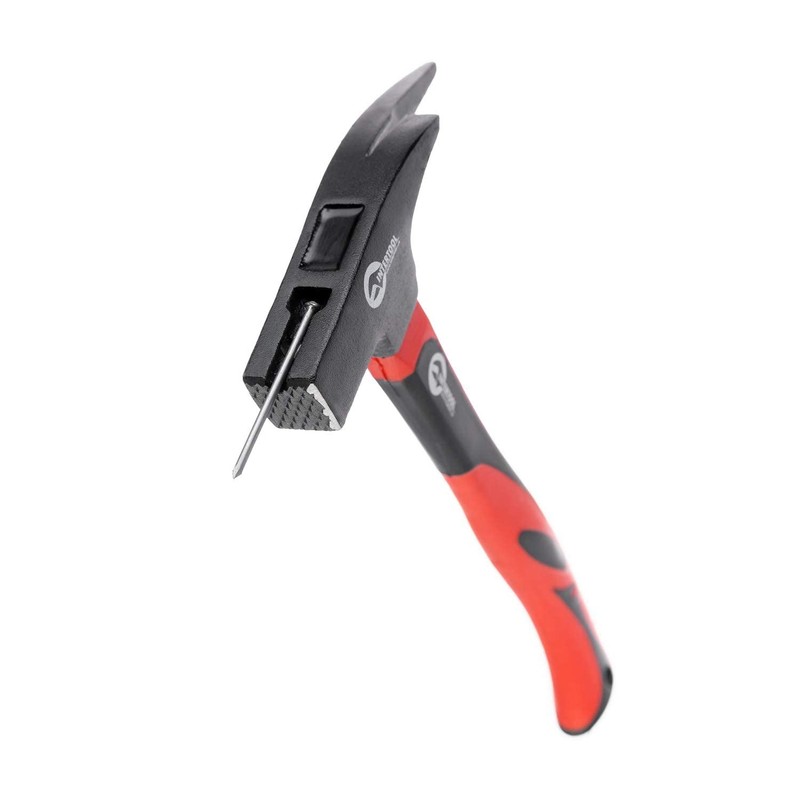 INTERTOOL Roofing Hammer, Magnetic Nail Starter, Milled Latthammer, 21 oz.,