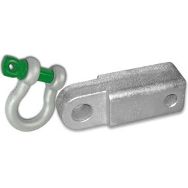 BILLET4X4 2 inch (Steel) Receiver Bracket w/ 4-3/4 TON VanBeest Green Pin D-Shackle & Locking Hitch Pin (Off-Road Recovery)