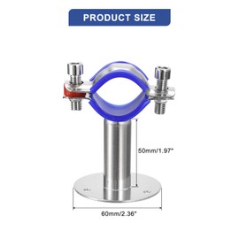 sourcing map 2Pcs Stainless Steel Pipe Supports Wall Mount Ceiling Mount Pipe Bracket Adjustable Clamp Pipe Straps with Screws Fit for Dia 32-34mm Pipe Tube