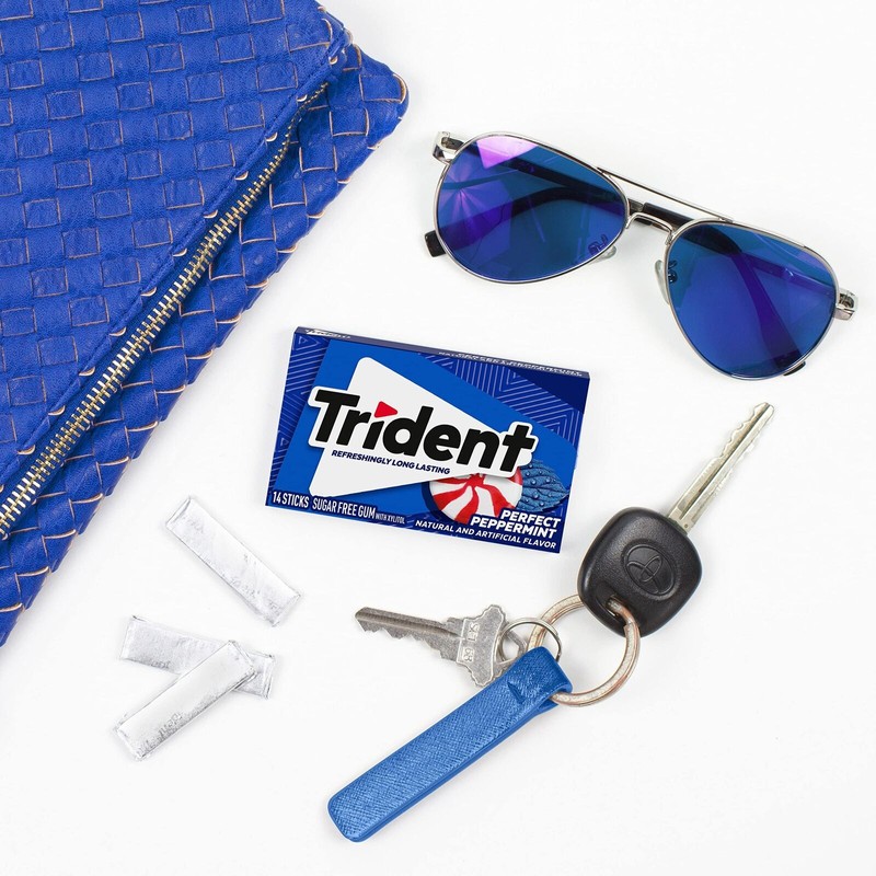 Trident Perfect Peppermint Sugar Free Gum, 14 Count (Pack of