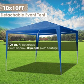 Yescom 10'x10' Outdoor Wedding Party Patio Enclosed Canopy Tent w/ 4 Removable Side Walls Canopy for Fetes Event