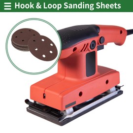 X AUTOHAUX Sandpaper Hook & Loop Sanding Sheets 125x125mm Red 100 Grit Round Efficient Grinding and Polishing Automobile Manufacturing and Repair Woodworking