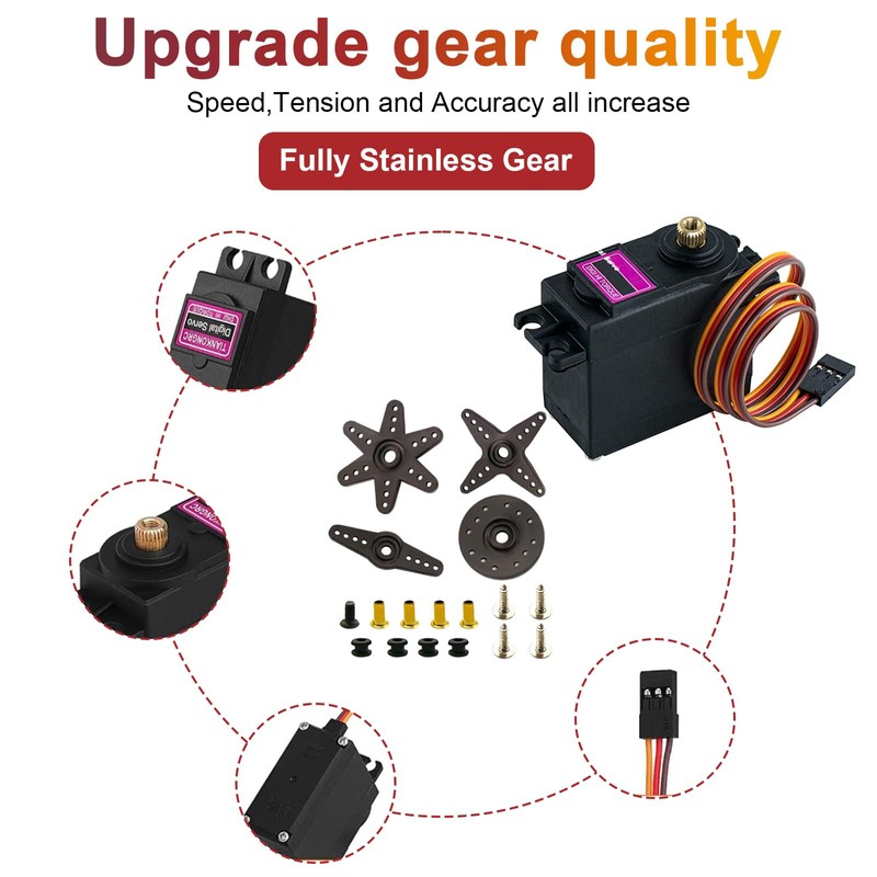 APKLVSR 2 pieces servo digital metal, 13 kg servo motor,