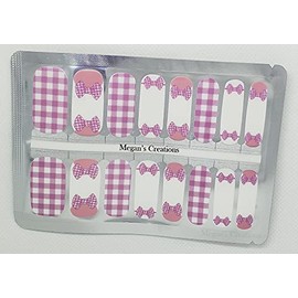 Pink Bow Plaid Nail Polish Wraps - Nail Polish Strips