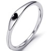 Stainless Steel Heart Shape Classical Wedding Band Stackable Ring (Silver