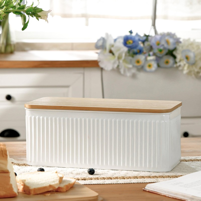 HOME PALETTE Large Bread Box for Kitchen Countertop Corner Breadbox