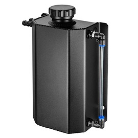 BDFHYK Coolant Overflow Reservoir Tank 2L Expansion Catch Can Universal Radiator Reservoir Polished Aluminum Black