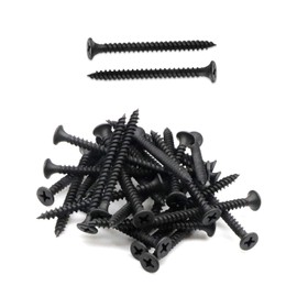 IMScrews 50pcs #8x2" Flat Head Phillips Drywall Screws Fine Thread Sharp Point Wood Screw, Carbon Steel 1022A, Black Phosphate