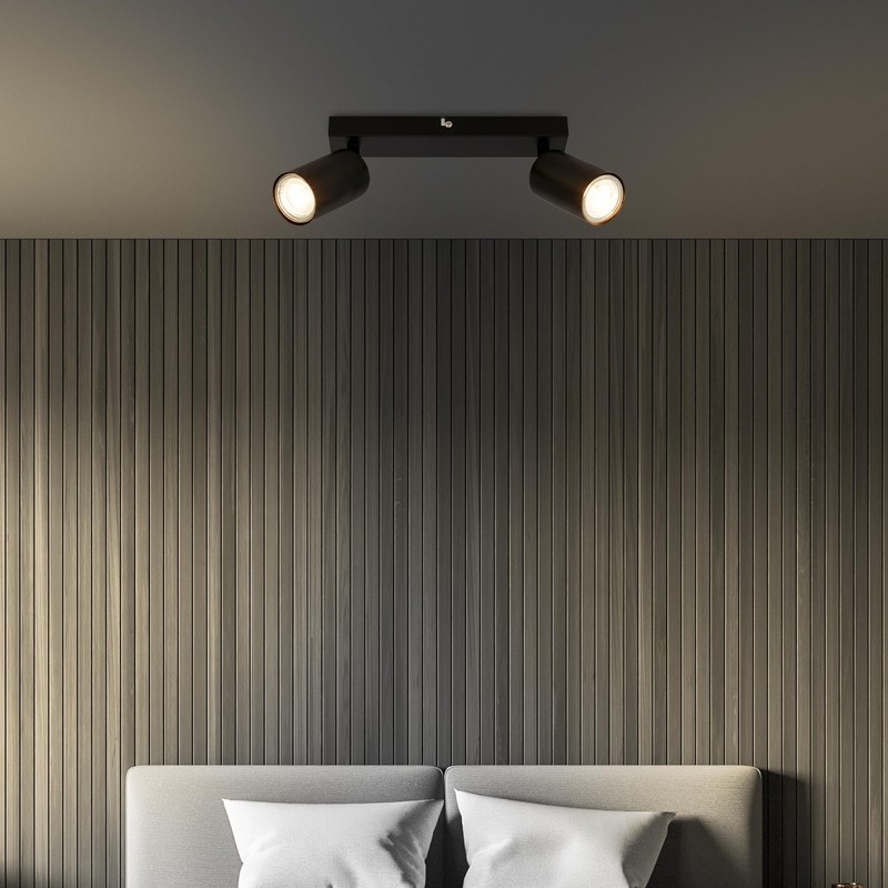 BRILONER - 2 GU10 Spotlight Ceiling Lights, max 9W, On/Off,
