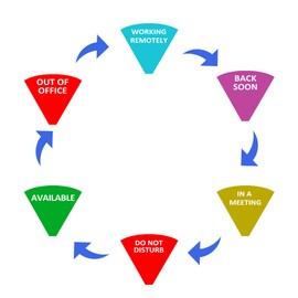 Office Door Sign,6 Inch,Do Not Disturb,Available,Back Soon,in A Meeting,Out of Office,Working Remotely Sign,Magnetic Door Sign for Office Room, Conference Room Any Room That Needs Privacy-Black