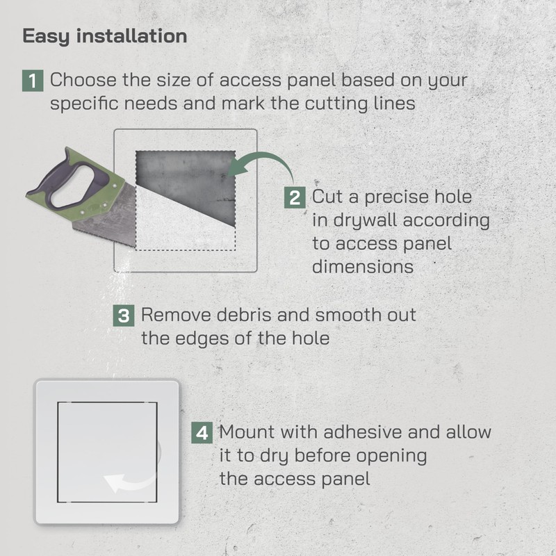 Vent Systems White ABS Plastic - Access Panel 4 x