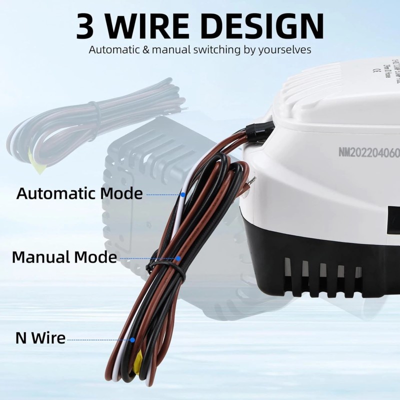 Amarine Made 12V 1100 GPH Automatic Submersible Bilge Pump w/
