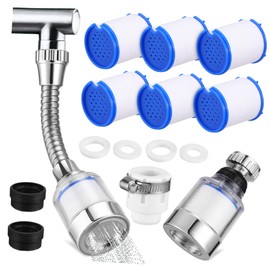 Operitacx 1 Set Faucet Filter with Showerhead Connector Rotating Water Purifier for Kitchen Bathroom Sink Easy Maintenance