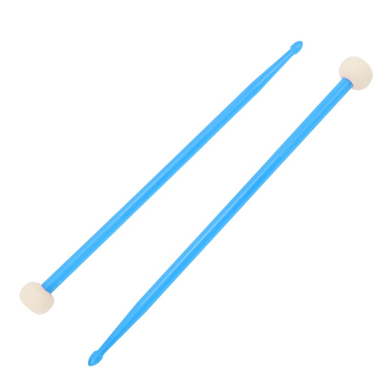 2Pcs Drum Mallet Felt Head Nylon Handle Double Headed Instrument