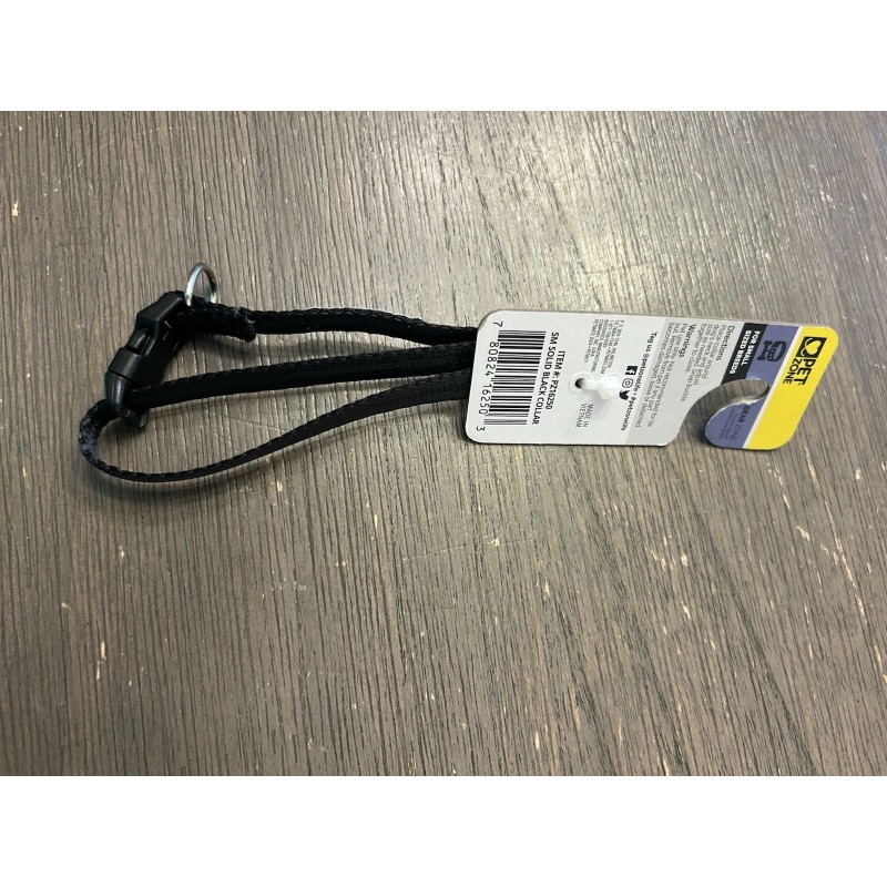 Pet Zone Small Solid Black Pet Collar Dog Breeds Up