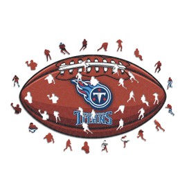 Iconic Puzzles, Tennessee Titans Crest, 100% ökologisch nachhaltiges Holzpuzzle mit offizieller Lizenz, Größe M, 270 Teile