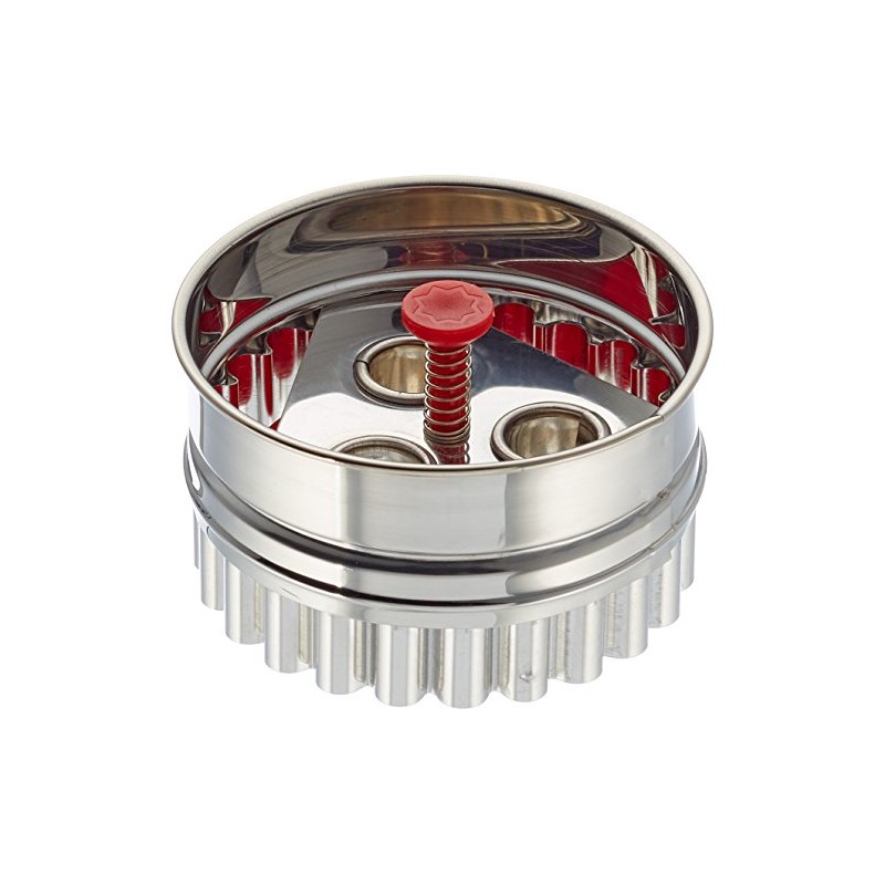 Städter 966339 Large Linzer Cookie Cutter with Ejector, 3 Holes,