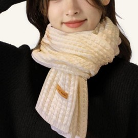 Unisex Daily Winter Fashion Petite Knit Scarf Muffler Check Black