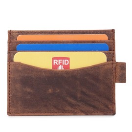 AlphaHide Men’s RFID Blocking Wallet - Classic Bifold Design - 2 Currency Pocket - Two Tone Leather - Coin Pocket (Brown Hunter)