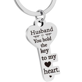 Hiagkmet Novelty Keychain for Him Husband Dad Mom Wife Funny Valentines Thanksgiving Christmas Day Cute Keyring Gifts (Husband)