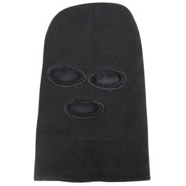TRIXES Unisex Full - Face Balaclava Hood Black - SAS Style 3 holes - Perfect for Snowboarding, Skiing, Cycling and Winter - One Size