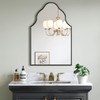 Scalloped Bathroom Mirror, 36" x 24" Arched Black Vanity Mirror
