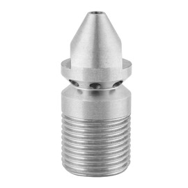 QANYEGN Sewer Jetter Nozzle, Stainless Steel, 3/8BSP, 0.5-1.2mm, 250 Bar, 1 Port, Button Nose Jet Nozzle, Pressure Drain Jetter Hose Nozzle