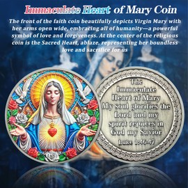 Colorful Nativity Christian Challenge Coin - John 12:46 Jesus Religious Token - Art God Pocket Bible Verses Coins for Study - Good Luck Commemorative Gifts for Men Women Kids Coworker