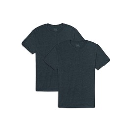 Fruit Of The Loom Mens Eversoft Cotton Shirts, Breathable & Moisture Wicking With Odor Control, Sizes S-4x, Crew - 2 Pack - Black Heather, 4X-Large US