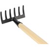 KOTARBAU® Small Steel 6 Prong Rake with Wooden Handle 33